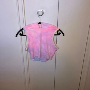 Crop pastel tie dye hoodie